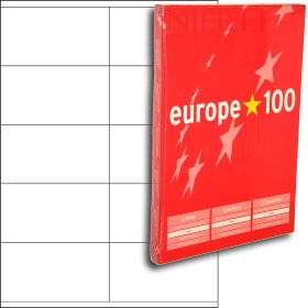 Europe100 Art. ELA022 Adressaufkleber (1.000 Klebeetiketten, 105x57mm auf A4, Papier matt, individuell bedruckbar, selbstklebende Adressetiketten, kompatibel zu AVERY 3425) 100 Blatt, weiß von AVERY Zweckform
