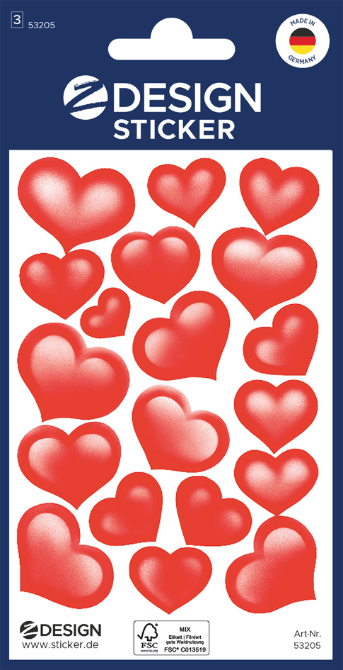 ZDesign CREATIVE Sticker , Herzen, , beglimmert, rot ZDesign CREATIVE Sticker , Herzen, , beglimmert, rot von AVERY Zweckform