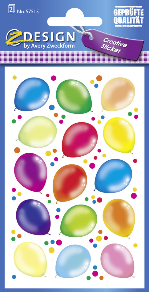 ZDesign CREATIVE Sticker , Luftballons, , bunt von AVERY Zweckform