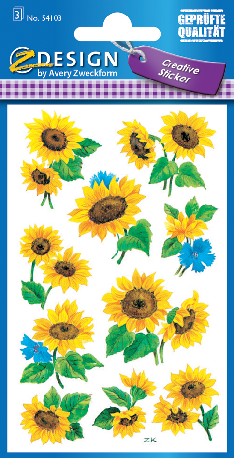 ZDesign CREATIVE Sticker , Sonnenblume, von AVERY Zweckform