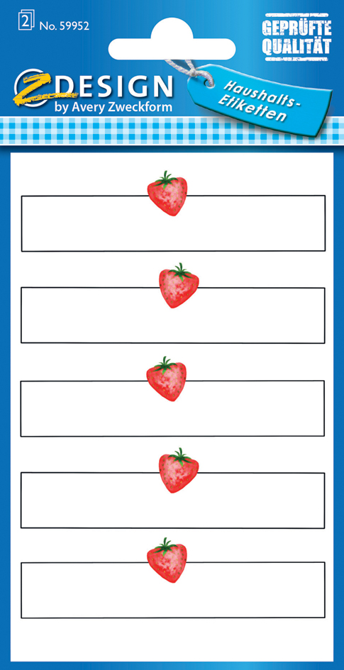 ZDesign HOME Haushalts-Etiketten , Erdbeere, von AVERY Zweckform