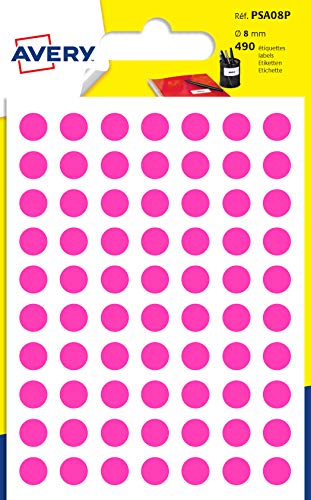 490 N/A Markierungspunkte, 8 mm, pink von Avery