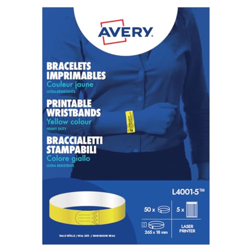 50 Armbänder gelb 265 x 18 mm (L4001) von AVERY