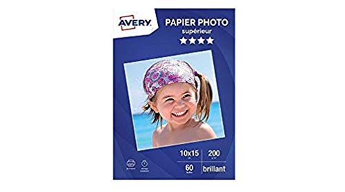 AVERY-C 2549-60-60 Blatt Fotopapier, hochglänzend, 200 g/m ², für Tintenstrahldrucker, A6. von AVERY