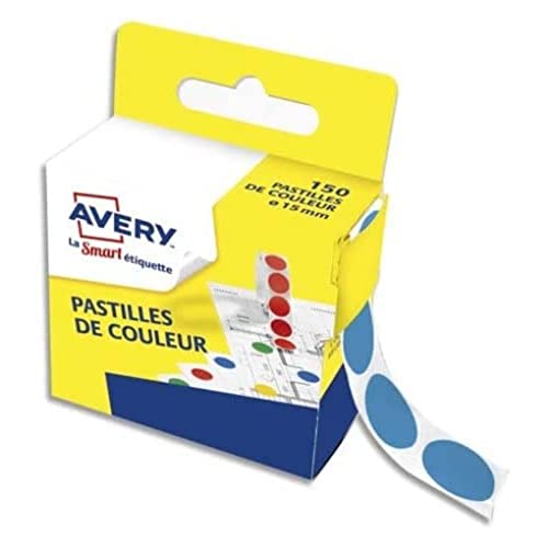 AVERY - Spenderbox mit 150 blauen selbstklebenden Punkten, Durchmesser 15 mm von AVERY