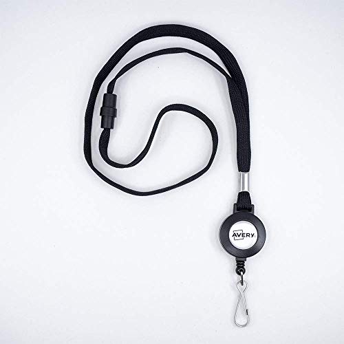Avery – 1 Halsband, schwarz, 40 cm lang x 1 cm breit) mit Aufwickler (Länge: 60 cm) (4830-1) von AVERY