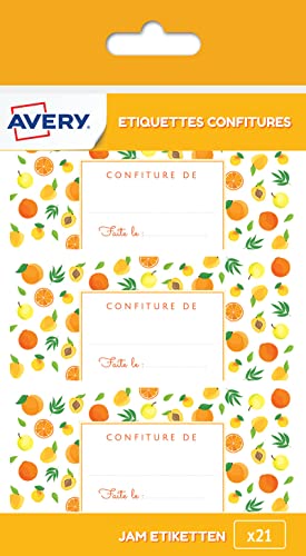 Avery – 21 Etiketten für Marmeladen, gelbe Früchte, 95 x 40 mm von AVERY