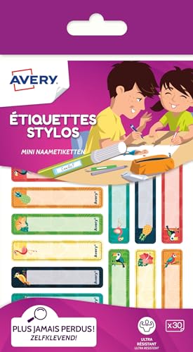 Avery – 30 Etiketten für Stifte, Motiv: Tropical, Format 50 x 10 mm von AVERY