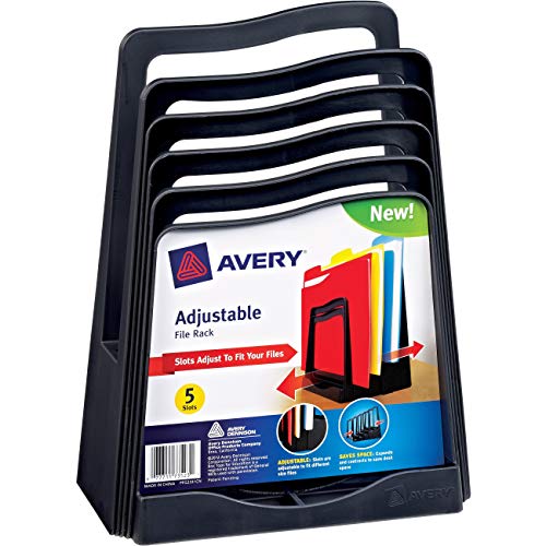 Avery 73523 Adjustable File Rack, Five Sections, 8 x 10 1/2 x 11 1/2, Black von AVERY