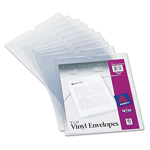 Avery 74804 Top-Load-Umschläge aus Vinyl, mit Daumeneinkerbung, 22,9 x 30,5 cm, transparent, 10 Stück von AVERY