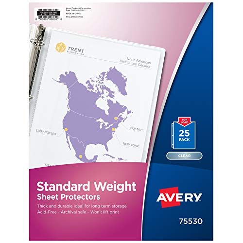 Avery 75530 Hantelschoner, Standard, 25 Blatt pro Packung, 20 Stück von AVERY