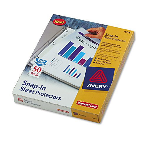 Avery 78706 Snap-In Heavyweight Sheet Protector/Letter Diamond Clear (Box mit 50 Stück) von AVERY