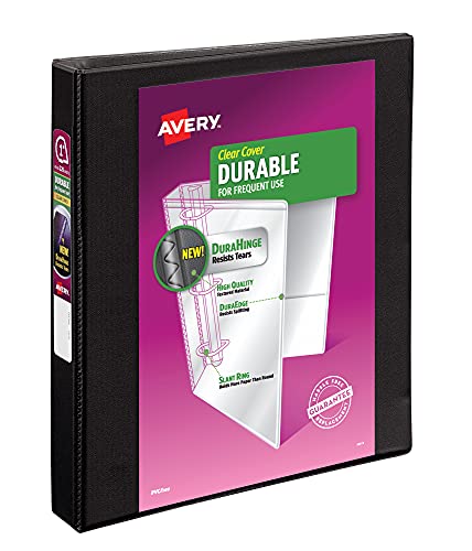 Avery Durable View 3 Ring Binder, 1 Inch Slant Rings, 12 Black Binders (17011) von AVERY