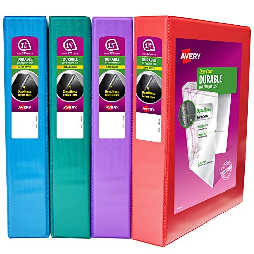 Avery Durable View Binder Multipack, 3,8 cm 3-Ringbuch, verschiedene Farben, 4 Stück (05687) von AVERY