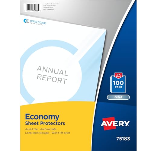 Avery Economy Klarsichtfolie, säurefrei, Briefgröße, 2 Boxen Sparsamkeit 100 Pack Diamond Clear von AVERY