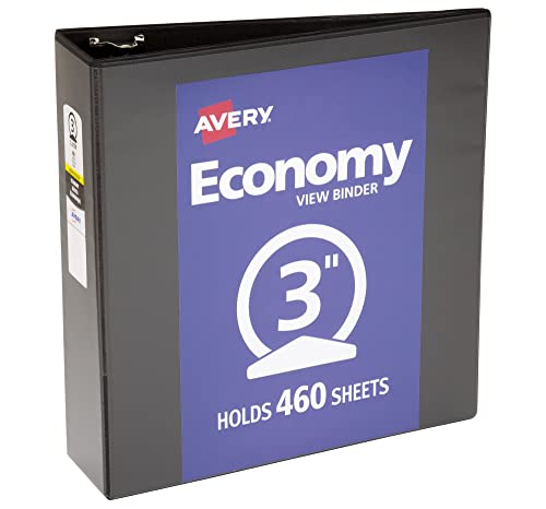 Avery Economy Sichtbuch mit 7,6 cm rundem Ring, Schwarz (5740) von AVERY