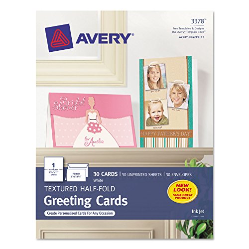 Avery Grußkarten, Tintenstrahldrucker, 20 Grußkarten und Umschläge 5-1/2" x 8-1/2" weiß von AVERY