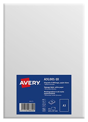 Selbstadhäsive Poster Avery A3 297x420mm weiße abnehmbare 10 Blätter von AVERY
