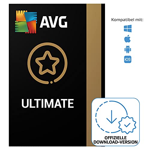 AVG Ultimate 2024 - Virenschutz-Paket mit AVG Secure VPN und AVG TuneUp zur Beschleunigung des PCs - für Windows, macOS, iOS und Android | 10 Gerät | 1 Jahr | PC/Mac | Aktivierungscode per Email von AVG