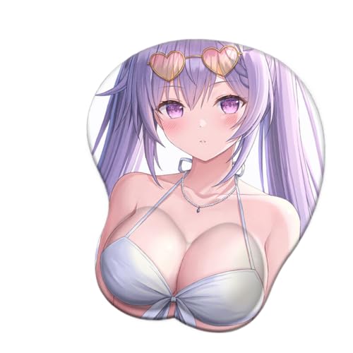 Genshin Impact 3D Anime Handgelenkstütze Mousepad Silikon Brust Mauspads Weiche Handgelenkauflage Cartoon Mauspad Mauspad Butt Mode Geschenk Home Gamer PC Zubehör von AVIMYA
