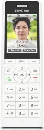 AVM FRITZ!Fon X6 - Schnurloses Erweiterungshandgerät - Anrufbeantworter - mit Internetradio mit Rufnummernanzeige - ECO DECTGAP - dreiweg Anruffunktion - SIP - weiß (20002987) von AVM