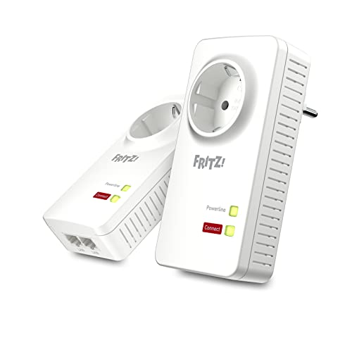 FRITZ!Powerline 1220 Set (1,200 MBit/s, 2x Gigabit-LAN je Adapter, ideal für NAS-Anwendungen und HD-Streaming, deutschsprachige Version) von AVM