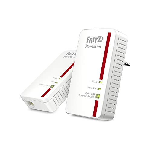 AVM FRITZ!Powerline 1240E/1000E WLAN Set (1,200 MBit/s, WLAN-Access Point, ideal für Media-Streaming oder NAS-Anbindungen, deutschsprachige Version, weiß) von AVM