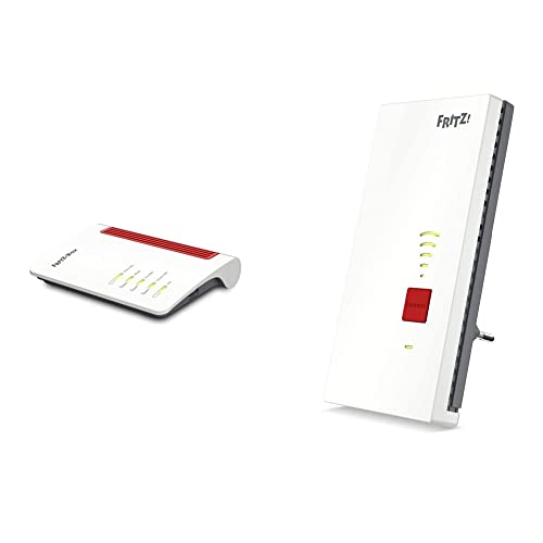 AVM Fritz!Box 7530 AX WI-FI 6 Router(Internationale Version) & Fritz!WLAN Mesh Repeater 2400(Dual-WLAN AC + N bis zu 1.733 MBit/s (5GHz)+600 MBit/s(2,4 GHz), 1x Gigabit-LAN, deutschsprachige Version) von AVM