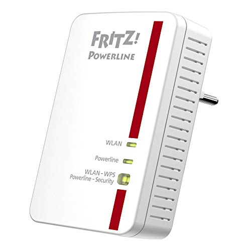 AVM Fritz Powerline 1240E WLAN Adapter (1,200 MBit/s, WLAN-Access Point, ideal für Media-Streaming oder NAS-Anbindungen), Weiß von AVM