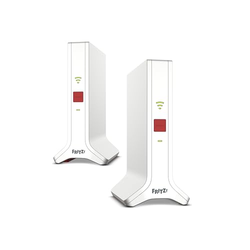 FRITZ!Mesh Set 4200 2-Pack (WLAN-Mesh-System bestehend aus zwei FRITZ!Repeater 3000 AX, Triband-Wi-Fi 6 bis zu 4.200 MBit/s, WLAN-Abdeckung für 3-5 Räume, geeignet für den internationalen Gebrauch) von AVM