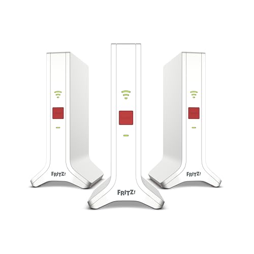 Fritz!Mesh Wi-Fi Set 4200 3-Pack, Multiroom Mesh Wi-Fi 6, TriBand bis zu 4200 Mbps, kompatibel mit Allen gängigen Routern, kostenlose Updates, 5 Jahre Garantie von AVM