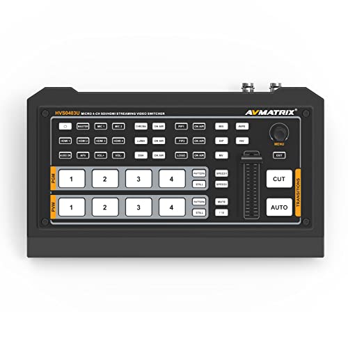 AVMATRIX HVS0403U Multi Format Video Mixer Switcher 2XHDMI 2XSDI Eingänge USB Ausgang Echtzeit Live Streaming Multi Kamera Produktion von AVMATRIX