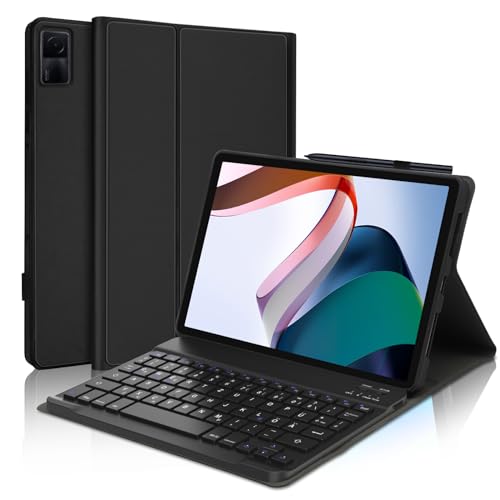 AVNICUD Tastatur Hülle für Xiaomi Redmi Pad 10,61 Zoll (2022) - iPad Keyboard Case für Xiaomi L83 Redmi Pad Tablet (2022 Release), Magnetisch Abnehmbarer Tastatur [QWERTZ Deutsch], Schwarz von AVNICUD