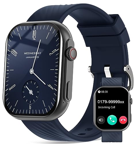 AVUMDA Smartwatch Herren mit Telefonfunktion,2.01" Fitnessuhr Smart Watch mit Blutdruck-,Pulsuhr, Aktivitätstracker,Schrittzähler,123 Sportmodi Sportuhren, IP68 Wasserdicht Armbanduhr für Android iOS von AVUMDA