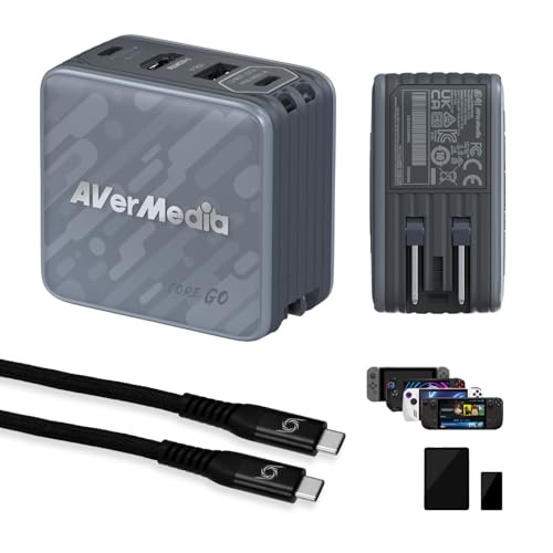 AVerMedia Tragbares Ladegerät für Nintendo Switch, Steam Deck Dock, 100W GaN Schnellladung USB C Hub, TV Dockingstation mit 4K60 HDMI, kompatibel mit iPhone, iPad, Laptop, PC, Gaming Zubehör AVerMedia Tragbares Ladegerät für Nintendo Switch, Steam Deck Dock, 100W GaN Schnellladung USB C Hub, TV Dockingstation mit 4K60 HDMI, kompatibel mit iPhone, iPad, Laptop, PC, Gaming Zubehör von AVerMedia