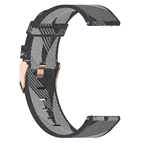 AWADUO 20mm Zweifarbig Ersatz Nylon Handgelenk Band für Garmin Venu und Smasung Galaxy Watch Active 2, weich und langlebig(Grau) von AWADUO
