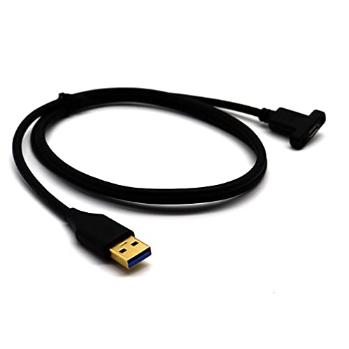 AWADUO 3.0 USB A Stecker auf Typ C Buchse Adapterkabel, Typ C auf USB A Kabel Verlängerungsschrauben Kabel Kompatibel mit PC/USB Hub/USB 3.0 Laptop/Festplatte/Handy/Tisch (1m) von AWADUO