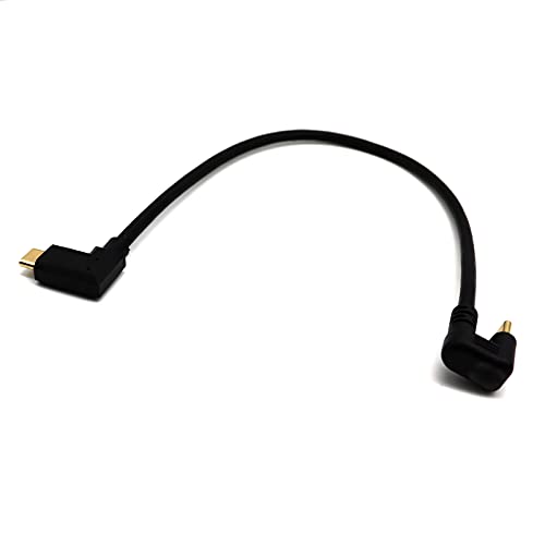 AWADUO 3.1 Typ C U-förmiges USB C Kabel, 4K @60hz 10 Gbs Typ C Stecker 180 Grad bis 90 Grad Typ C 3.1 C Stecker Kabel Auto Datenkabel, 180 Grad USB C Ladekabel für Smartphone/Notebook/4K Video (0,3M) von AWADUO