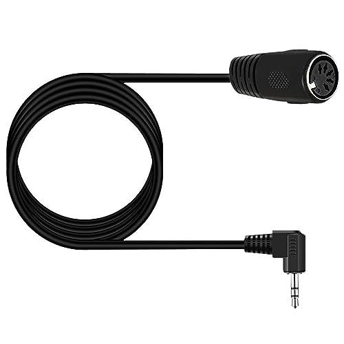 AWADUO 5 Pin DIN Kabel, MIDI Din 5 Pin Buchse zu 90 Grad 3.5mm 1/8'' Stecker TRS Stereo Jack Audio Kabel für Lautsprecher, Verstärker, Mixe, MIDI Keyboard(0.5M/1.7FT) von AWADUO