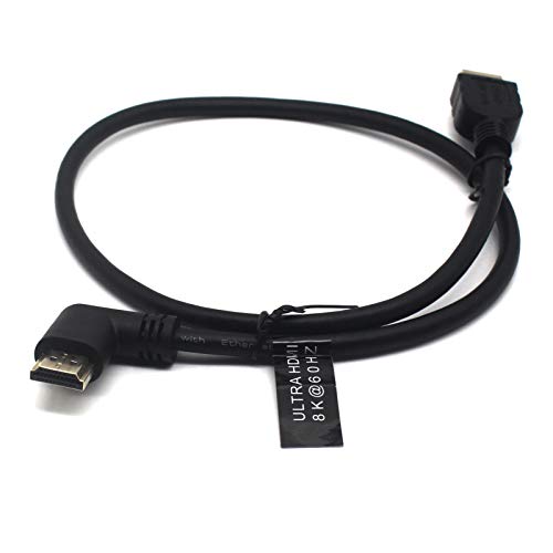 AWADUO 8K HDMI 2.1 Kabel Stecker auf Stecker mit 90 Grad rechtwinklig, Ultra Cord High Speed HDMI 8K@60Hz 4k@120Hz, HDMI 2.1 Kabel kompatibel mit Monitor/Projektor/HDTV(0.6M) von AWADUO