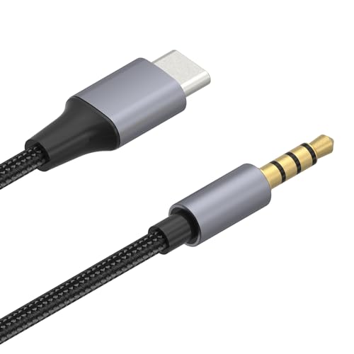 AWADUO C-Typ auf 3,5mm Audio Auxiliary Jack Kabel Adapter, USB C auf 3,5mm Kopfhörer Auto Auxiliary Kabel kompatibel mit Samsung Galaxy S24 S23 S22 S21 Note 20, Pixel 4 5 XL (3,3 Fuß) von AWADUO