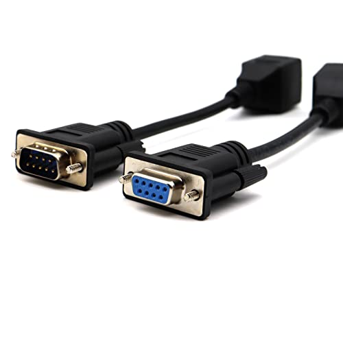 AWADUO DB9 bis RJ45 Extender-Kabel, FEMAL FEMAL BEI MALE COM DB9 9-polige Serienn Port Serial zu RJ45 Cat6 Ethernet-LAN-Kabel (2pcs von AWADUO