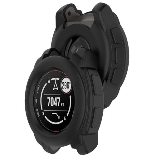 AWADUO Ersatz-Smartwatch-Schutzhülle, kompatibel mit Garmin Instinct E, 40 mm, Silikonhülle, Anti-Drop-Uhrenzubehör (schwarz) von AWADUO