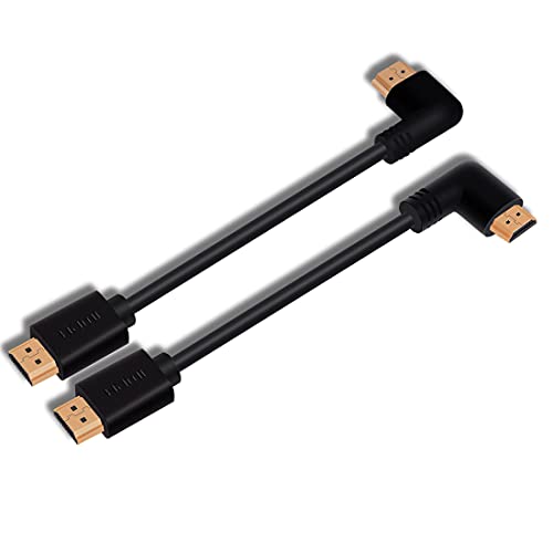 AWADUO HDMI 2.0 Verlängerungskabel mit zwei Steckerenden, links und rechts abgewinkelt, unterstützt 4K Lösung (1080p, 3D, 4K, Hochgeschwindigkeit mit Ethernet, ARC), 15 cm von AWADUO