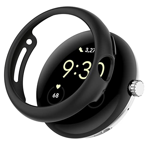 AWADUO Kompatibel Mit Google Pixel Uhr Schutzhülle, Smartwatch Ersatz PC Schutzhülle Hülle Uhrenzubehör (Schwarz) von AWADUO