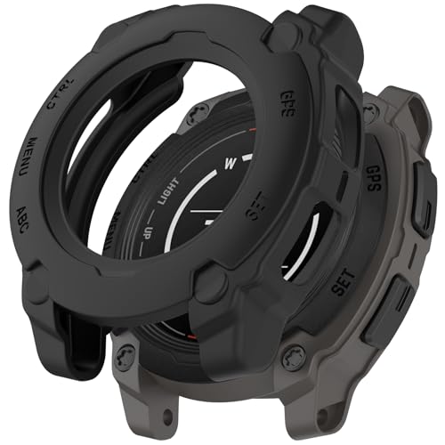 AWADUO Kompatibel mit Garmin Instinct E 40 mm Schutzhülle, Smartwatch Silikon TPU Schutzhülle Cover Shell Soft und Durable Watch Zubehör (Schwarz) von AWADUO