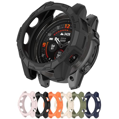AWADUO Kompatibel mit Garmin Quatix 7 Pro Schutzhülle, Smartwatch TPU Schutzhülle Shell Weiche und langlebige Uhrenzubehör (schwarz) von AWADUO