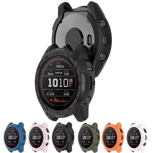 AWADUO Kompatibel mit Garmin Tactix 7 Amoled TPU Schutzhülle, Smartwatch Schutzhülle Shell Weiche und langlebige Uhrenzubehör (schwarz) von AWADUO