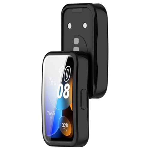 AWADUO Kompatibel mit Huawei Band 10/10 NFC/9/9 NFC/8/8 NFC TPU Schutzhülle Cover Smartwatch Schutzhülle Cover Shell Weich und langlebig (Schwarz) von AWADUO