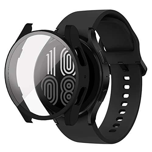AWADUO Smartwatch Full Coverage PC-Schutzhülle mit Displayschutzfolie aus gehärtetem Glas, kompatibel mit Samsung Galaxy Watch 5 44 mm, weich und langlebig von AWADUO